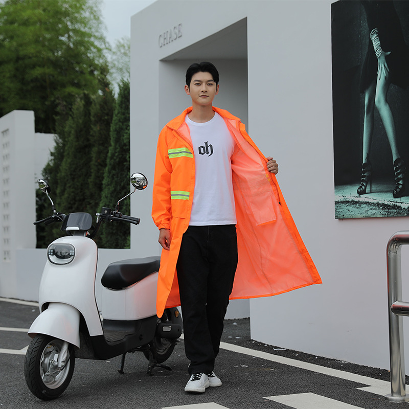 Men's Full Zipper Waterproof One Piece Raincoat-DUMRS06445