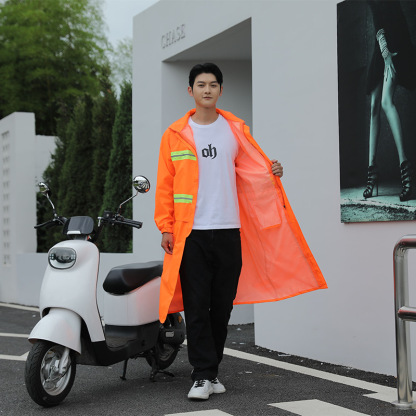 Men's Full Zipper Waterproof One Piece Raincoat-DUMRS06445