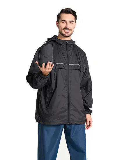 SWISSWELL Men's High Quality Waterproof Outdoor Raincoat Zip Up Hooded Jacket -ZPK000011|Swisswell