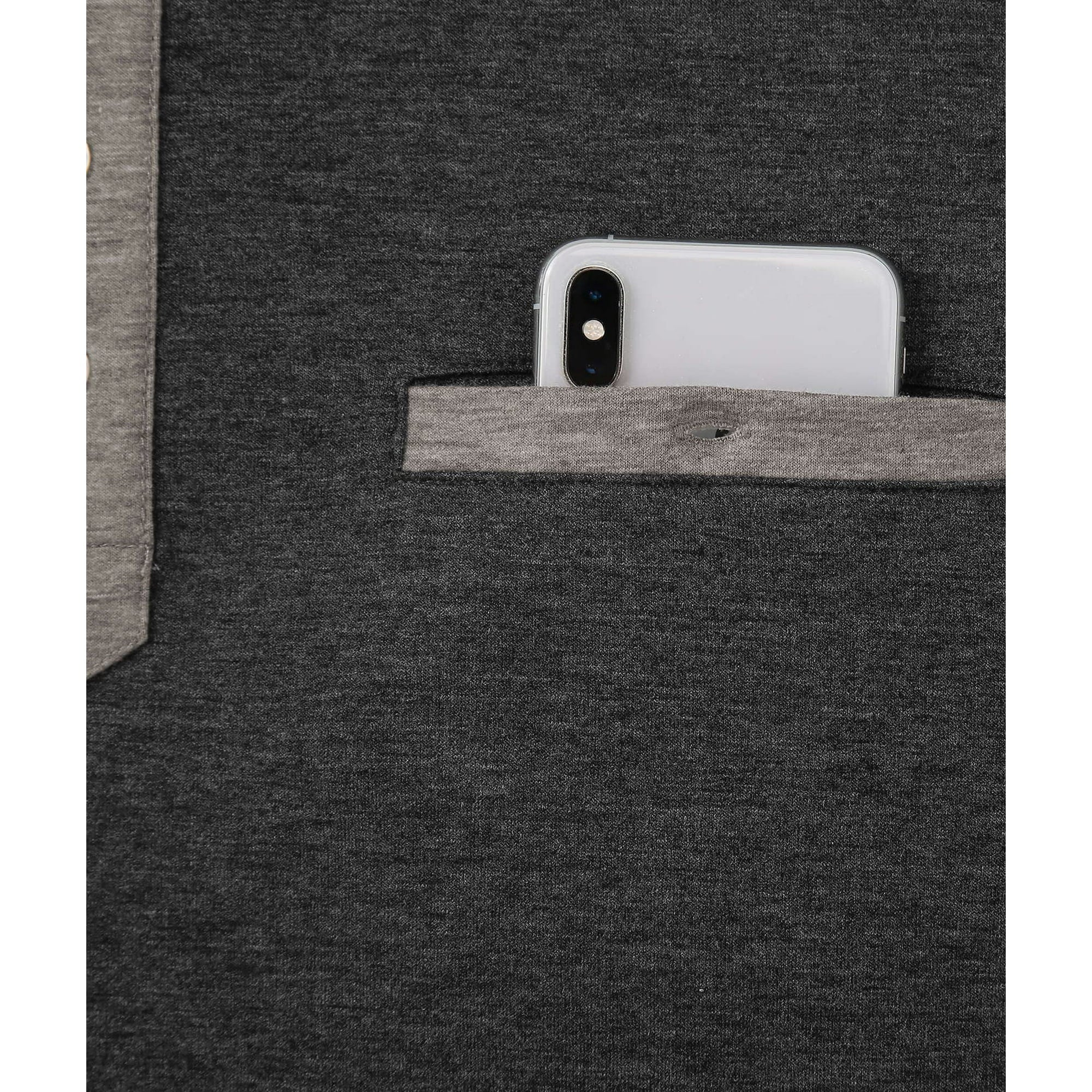 IGEEKWELL Men's Long Sleeve Button Placket Leisure Stand Collar Henley Shirt-CUMLS01003|Swisswell