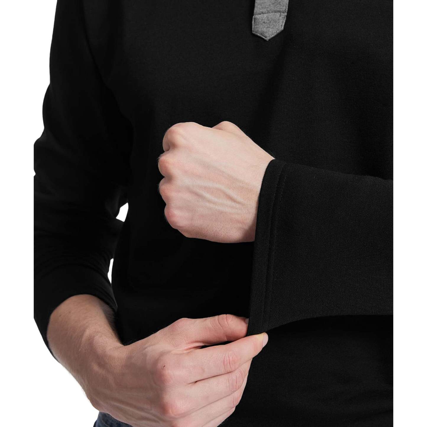 IGEEKWELL Men's Long Sleeve Button Placket Leisure Stand Collar Henley Shirt-CUMLS01003|Swisswell