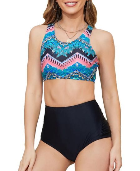IGEEKWELL Women's Two Piece Swimsuit Full Coverage Bikini High Waisted Bathing Suits-ZITY0119|Swisswell