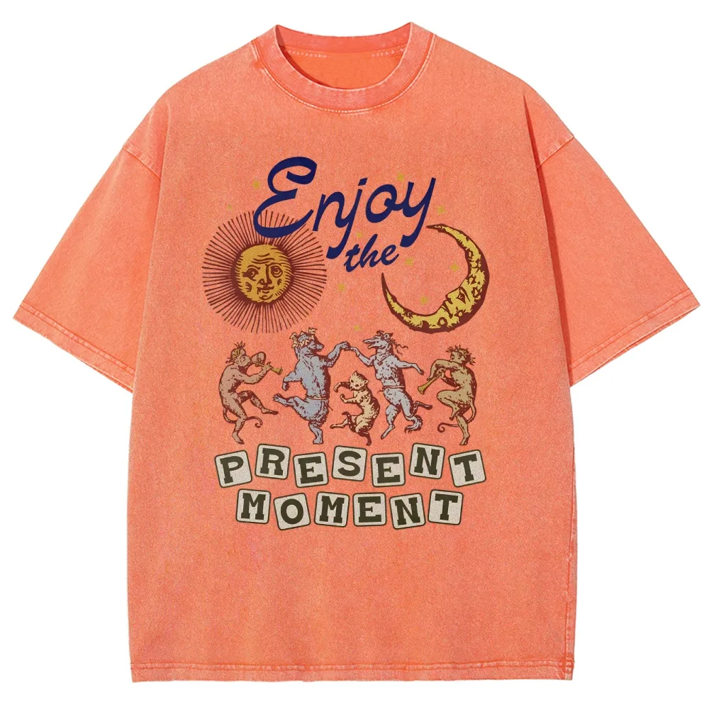 Washed T-shirt | Hippie Sunshine Unisex Casual Short Sleeve | TIDESENCE