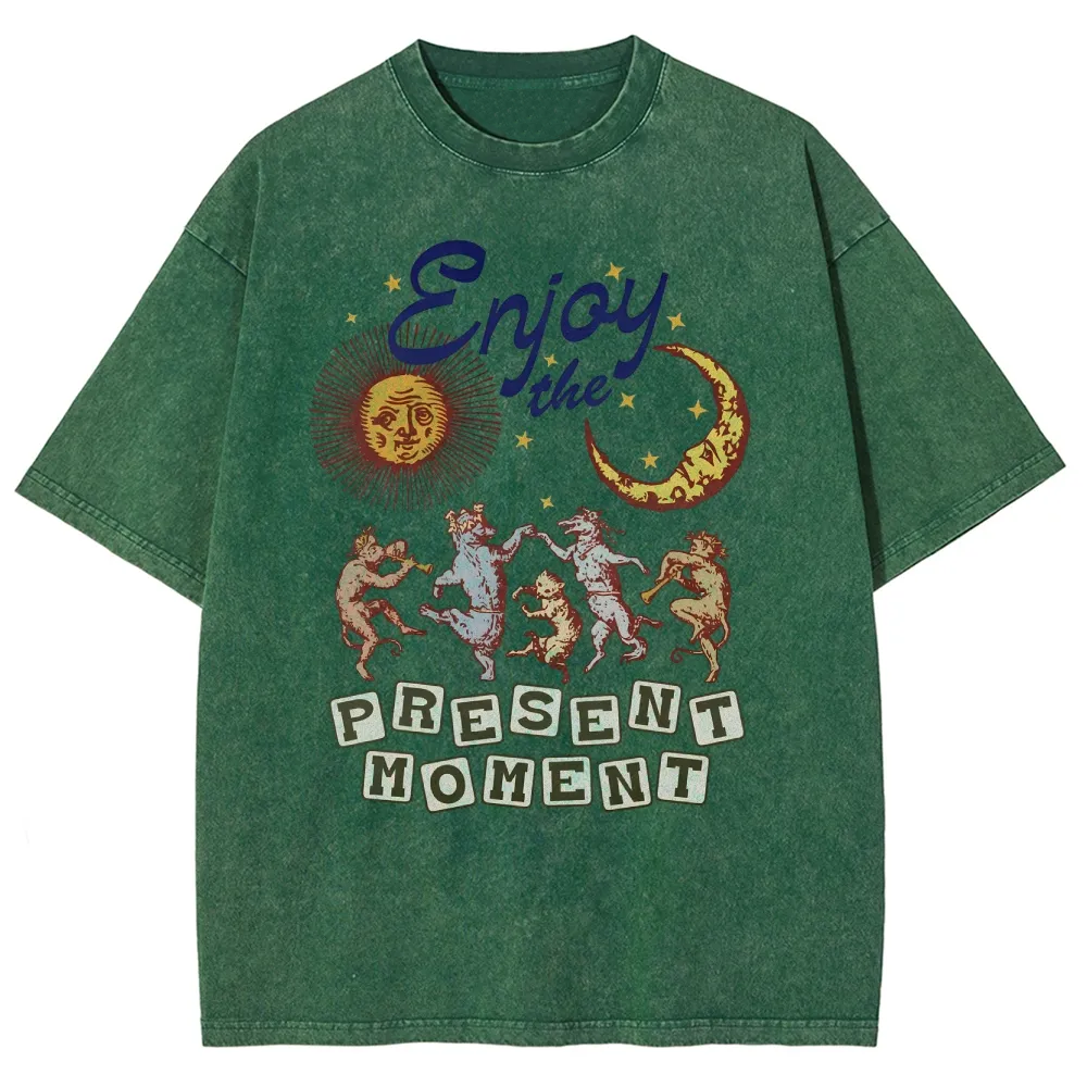 Washed T-shirt | Hippie Sunshine Unisex Casual Short Sleeve | TIDESENCE