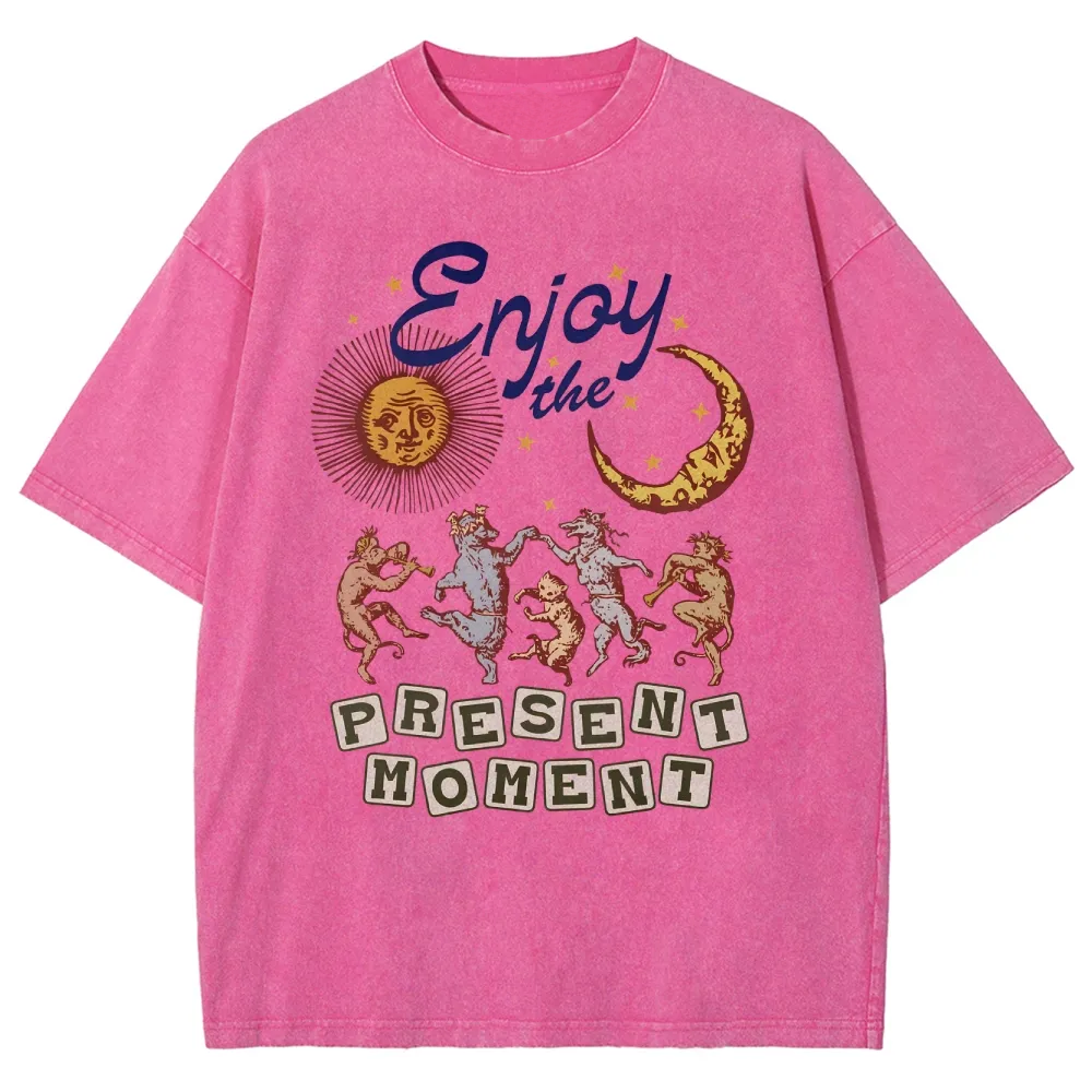 Washed T-shirt | Hippie Sunshine Unisex Casual Short Sleeve | TIDESENCE