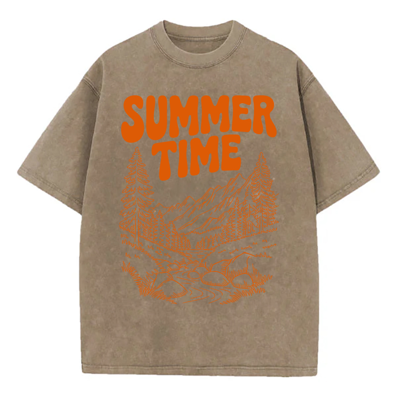 Washed T-Shirt | Summer Time Unisex Fit Washed TEE