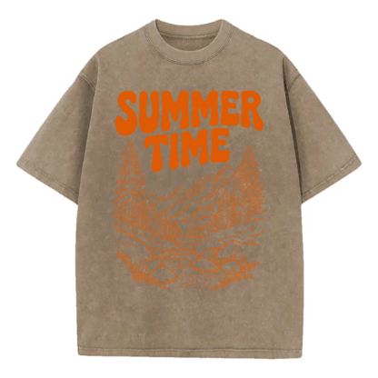 Washed T-Shirt | Summer Time Unisex Fit Washed TEE
