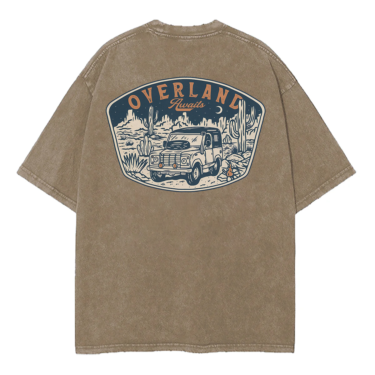 Overland Awaits Unisex Washed T-Shirt  (Back Sided)