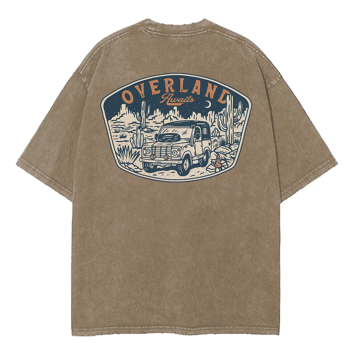 Overland Awaits Unisex Washed T-Shirt (Back Sided)