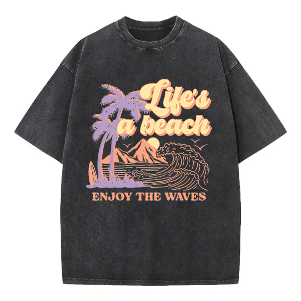 Washed T-Shirt | Life's A Beach Unisex Fit Washed TEE