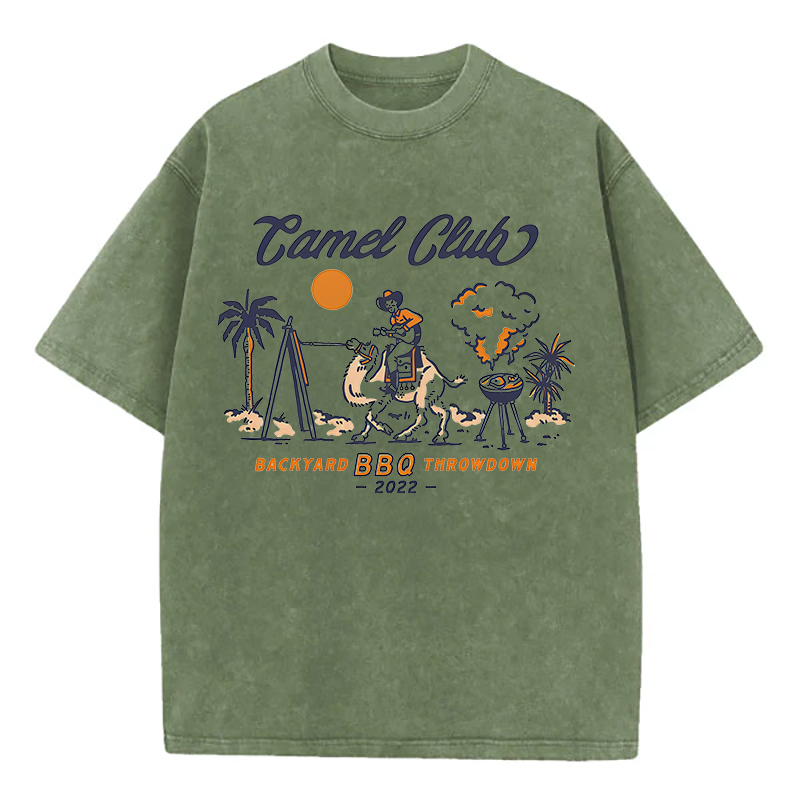Camel Club Backyard BBQ Throwdown Unisex Washed T-Shirt