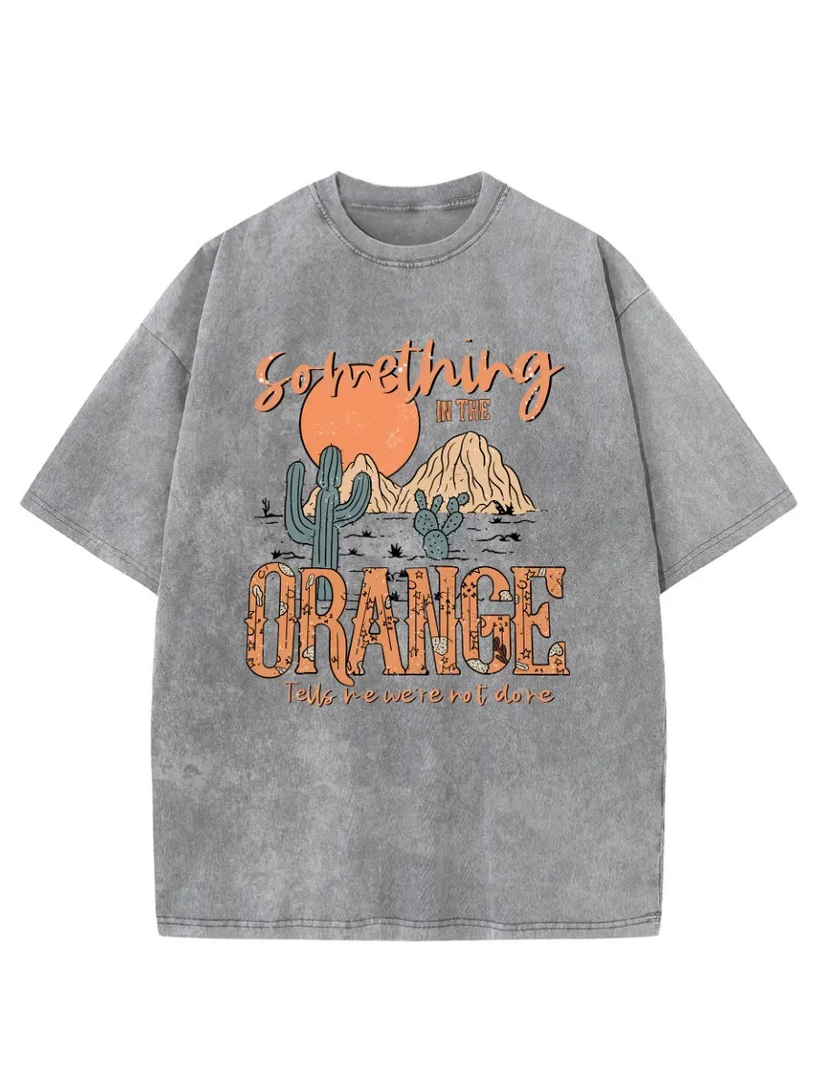 Washed T-Shirt | Something In The Orange Unisex Fit Washed TEE