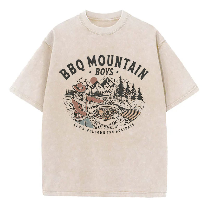 BBQ Mountain Boys Unisex Washed T-Shirt