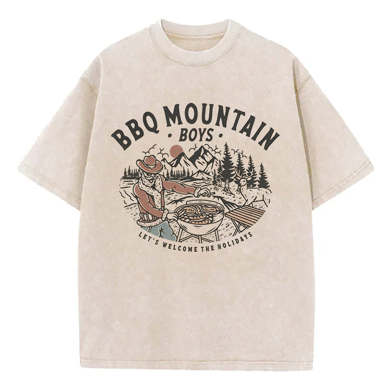 BBQ Mountain Boys Unisex Washed T-Shirt