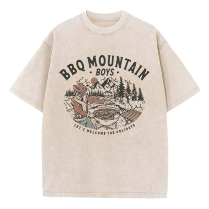 BBQ Mountain Boys Unisex Washed T-Shirt