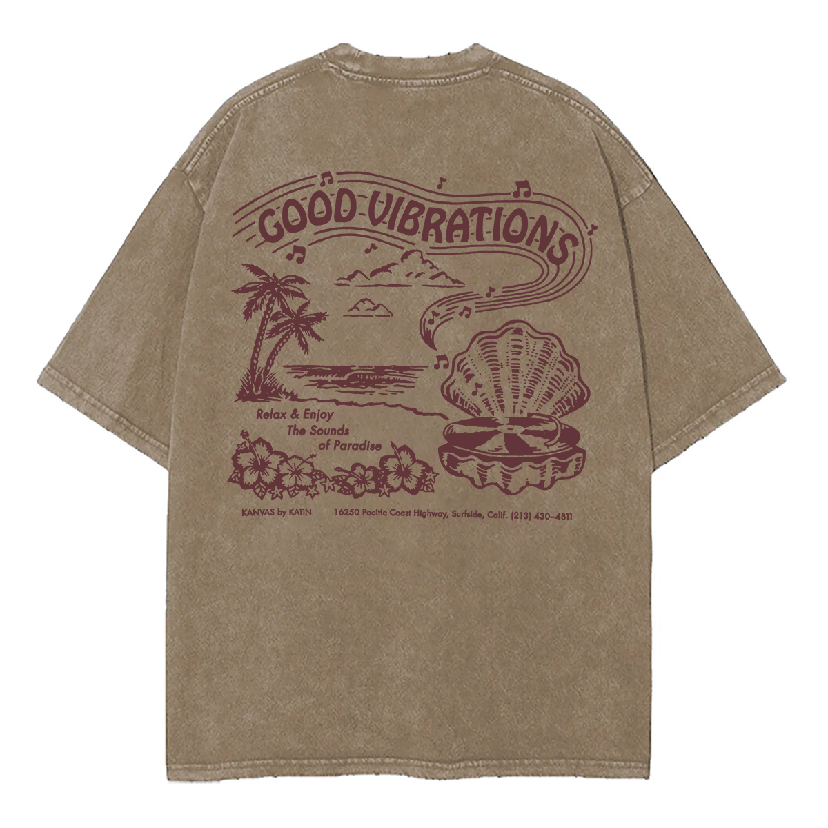 Washed T-Shirt | Good Vibrations Unisex Fit Washed TEE (Double-Sided)