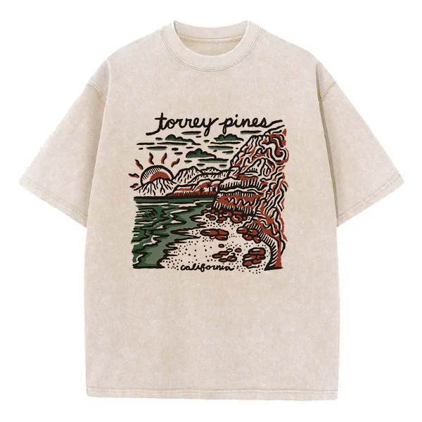 Washed T-Shirt | Torrey Pines California Unisex Fit Washed TEE