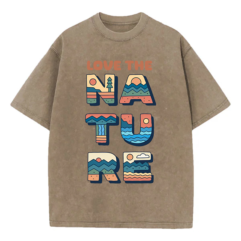 Washed T-Shirt | Love The Nature Unisex Fit Washed TEE