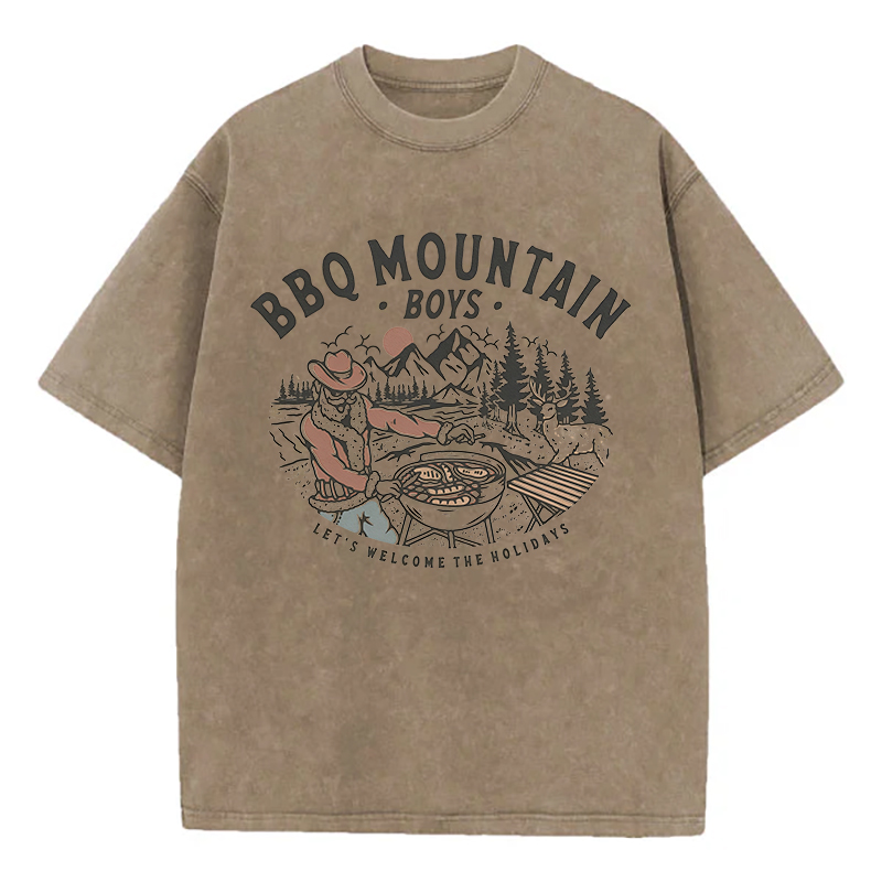 BBQ Mountain Boys Unisex Washed T-Shirt