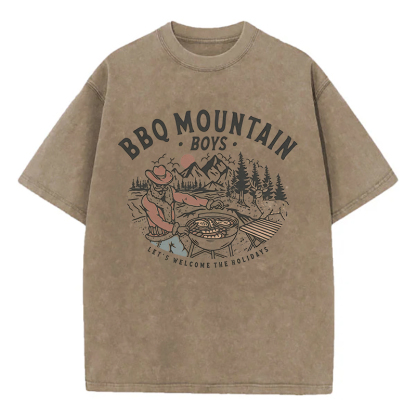 BBQ Mountain Boys Unisex Washed T-Shirt