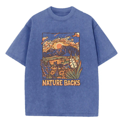 Washed T-Shirt | Nature Backs Unisex Fit Washed TEE