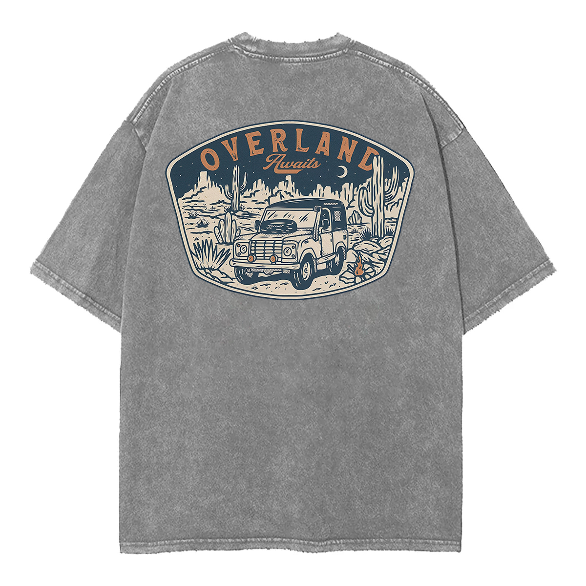 Overland Awaits Unisex Washed T-Shirt (Back Sided)