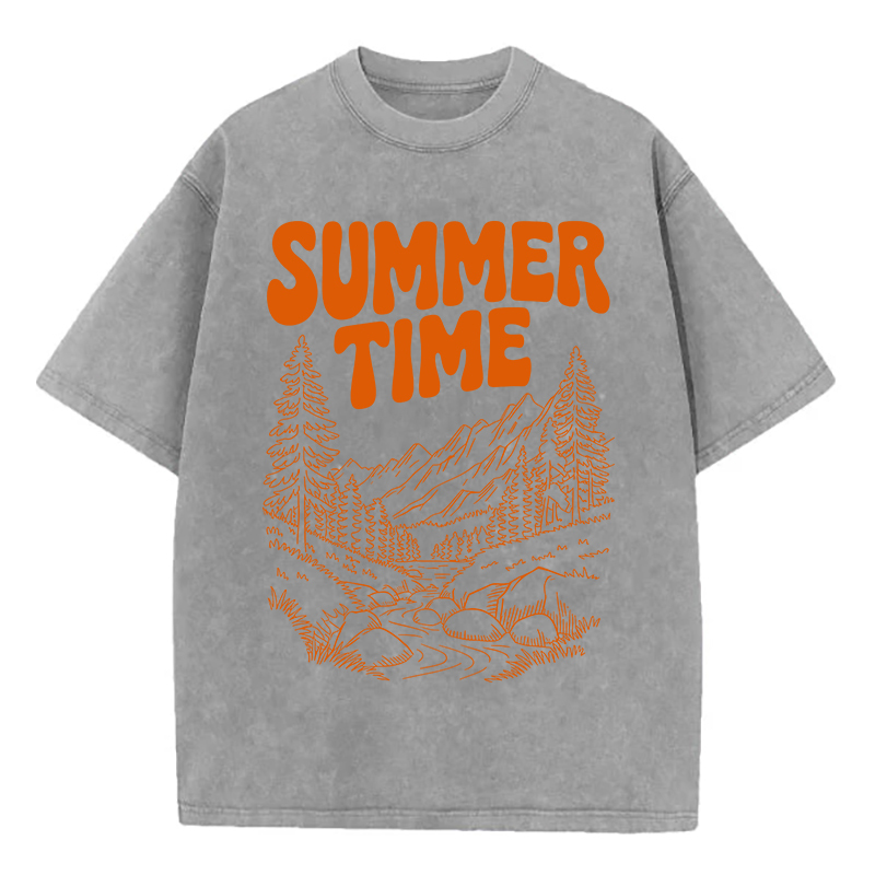 Washed T-Shirt | Summer Time Unisex Fit Washed TEE