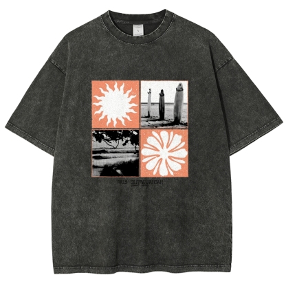 Washed T-Shirt | Surfing Unisex Casual | TIDESENCE