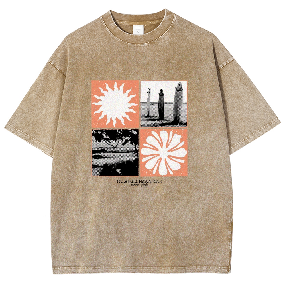 Washed T-Shirt | Surfing Unisex Casual | TIDESENCE