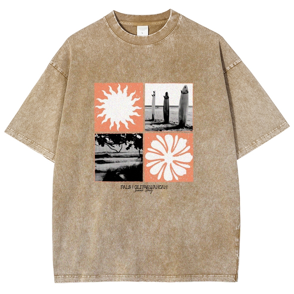 Washed T-Shirt | Surfing Unisex Casual | TIDESENCE