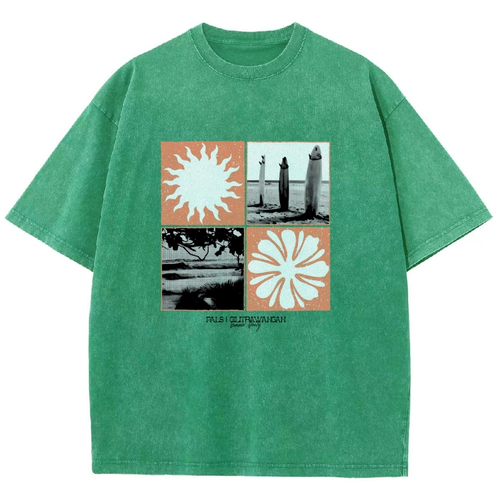 Washed T-Shirt | Surfing Unisex Casual | TIDESENCE
