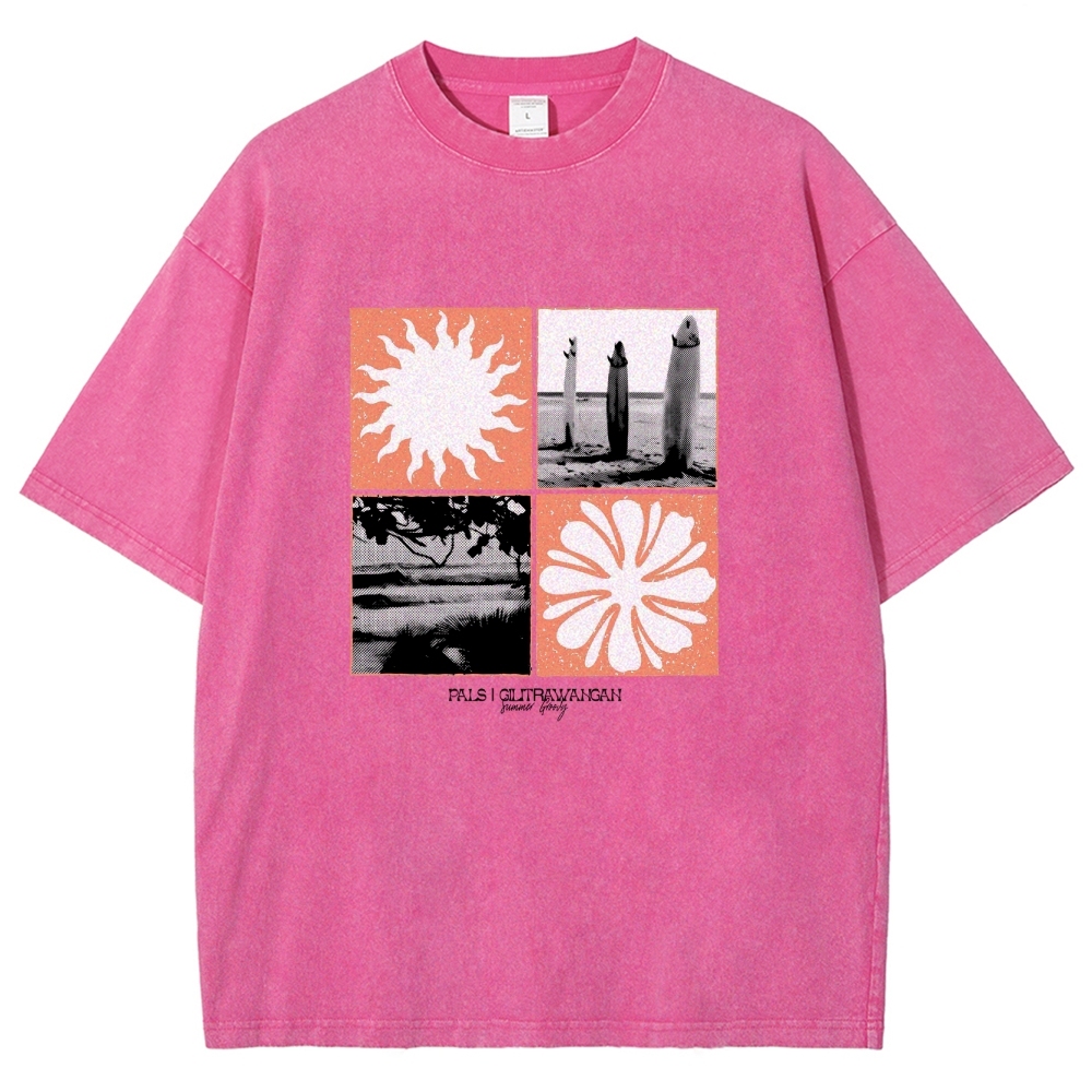 Washed T-Shirt | Surfing Unisex Casual | TIDESENCE