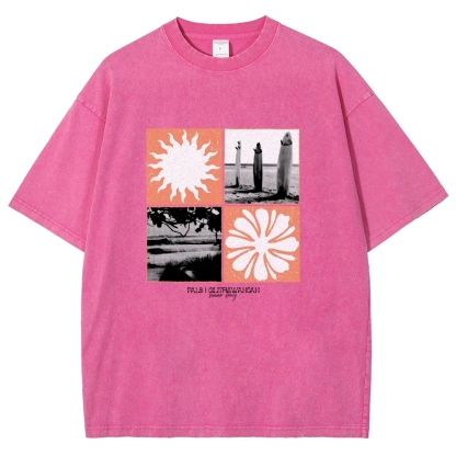 Washed T-Shirt | Surfing Unisex Casual | TIDESENCE