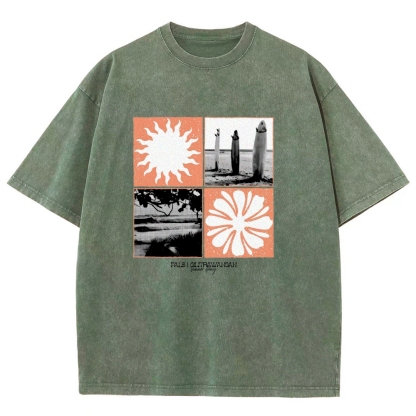 Washed T-Shirt | Surfing Unisex Casual | TIDESENCE