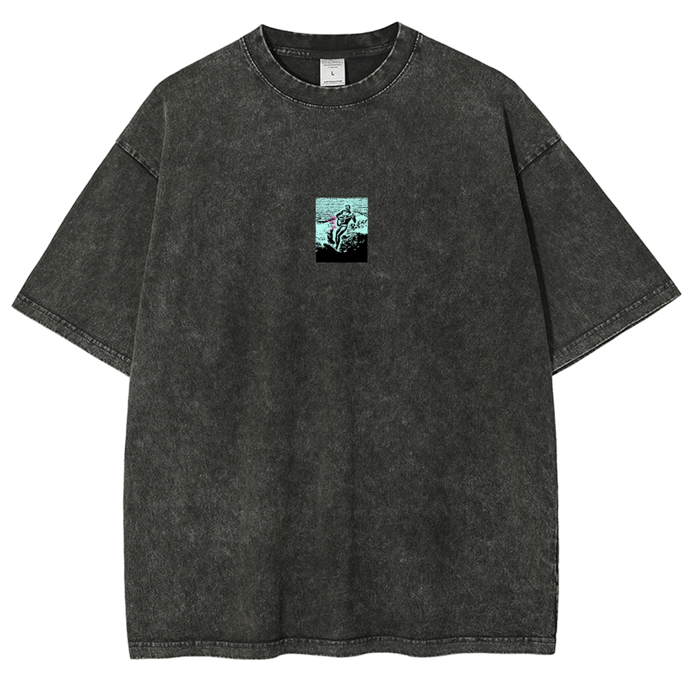 Washed T-Shirt | Surfing Unisex Casual | TIDESENCE