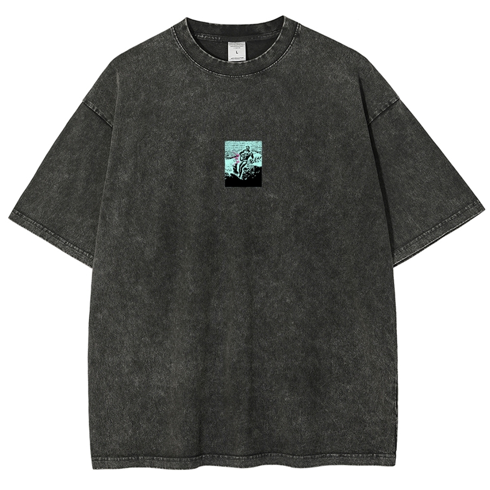 Washed T-Shirt | Surfing Unisex Casual | TIDESENCE