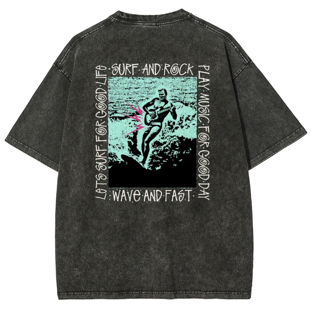Washed T-Shirt | Surfing Unisex Casual | TIDESENCE