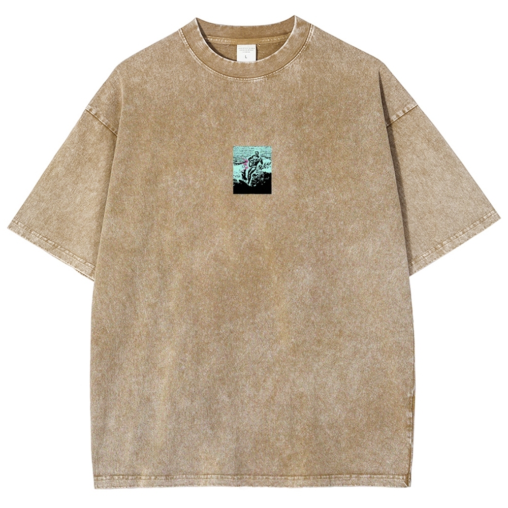 Washed T-Shirt | Surfing Unisex Casual | TIDESENCE