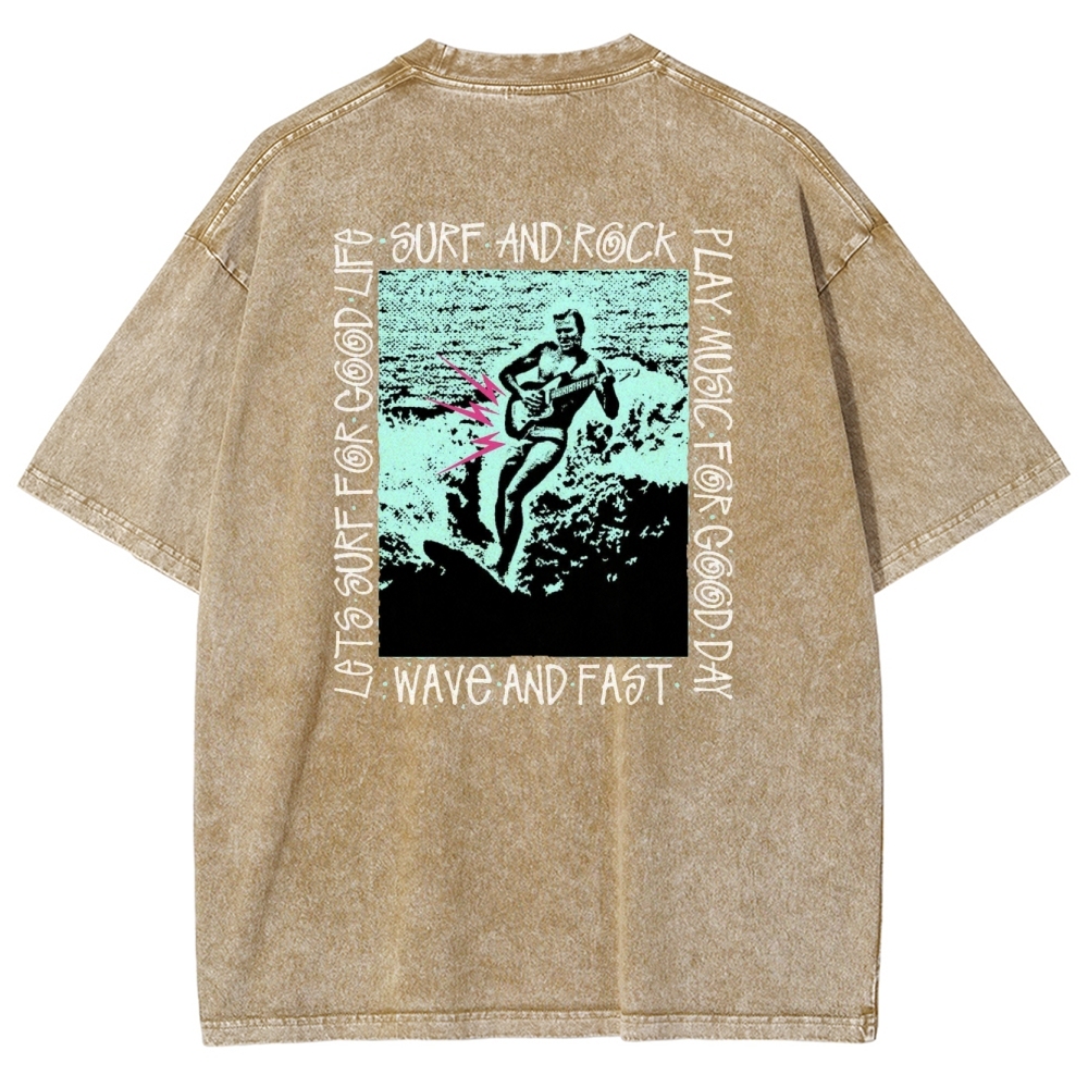 Washed T-Shirt | Surfing Unisex Casual | TIDESENCE
