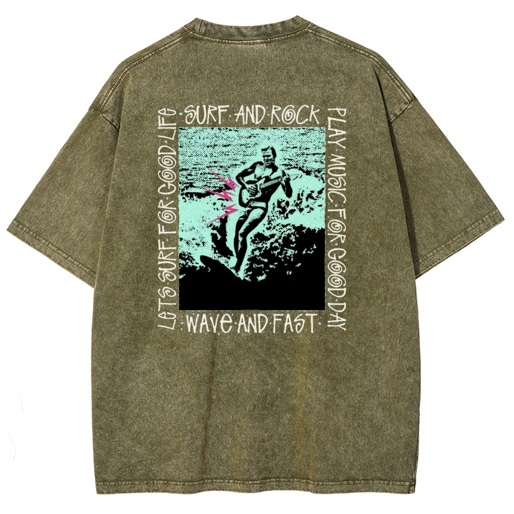 Washed T-Shirt | Surfing Unisex Casual | TIDESENCE