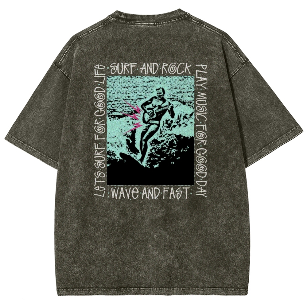 Washed T-Shirt | Surfing Unisex Casual | TIDESENCE