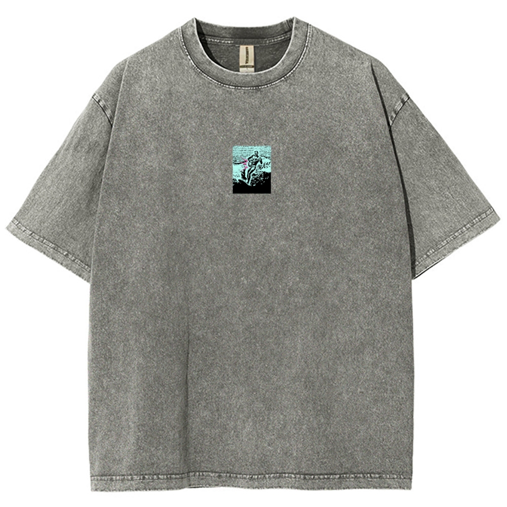 Washed T-Shirt | Surfing Unisex Casual | TIDESENCE