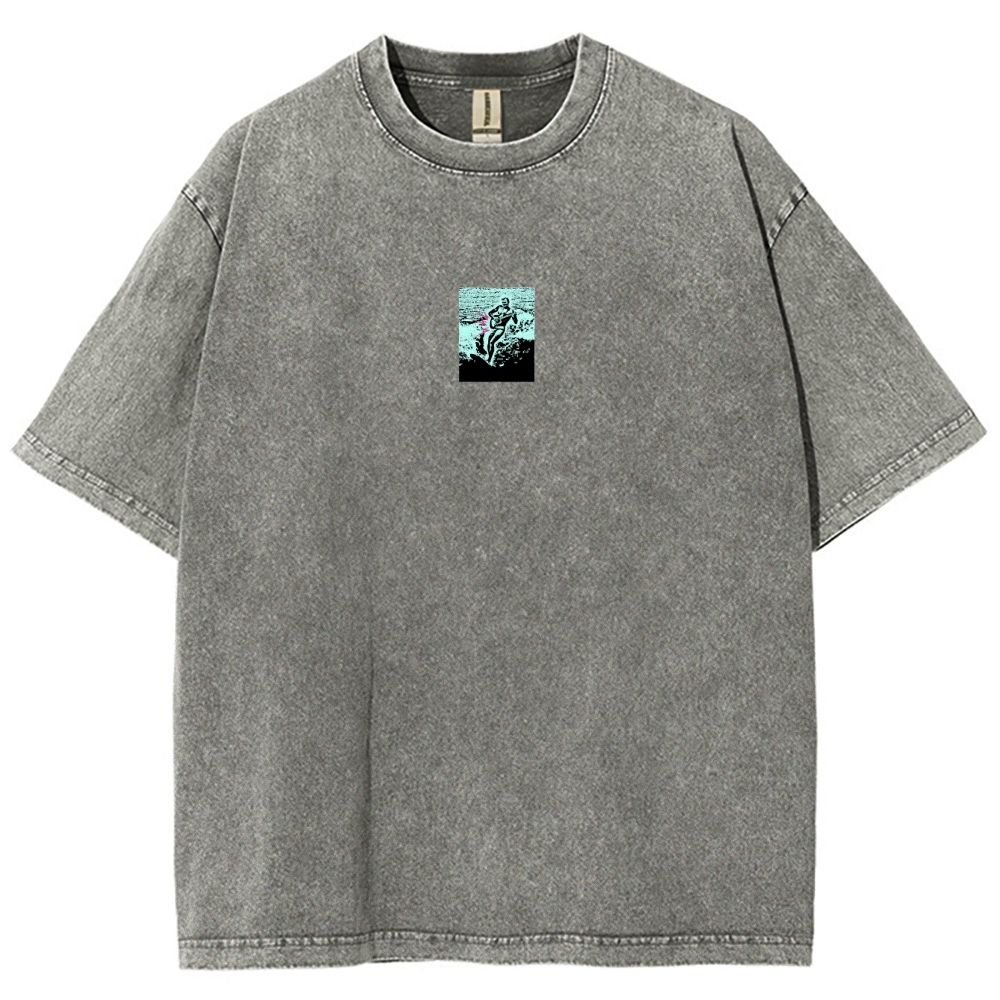Washed T-Shirt | Surfing Unisex Casual | TIDESENCE