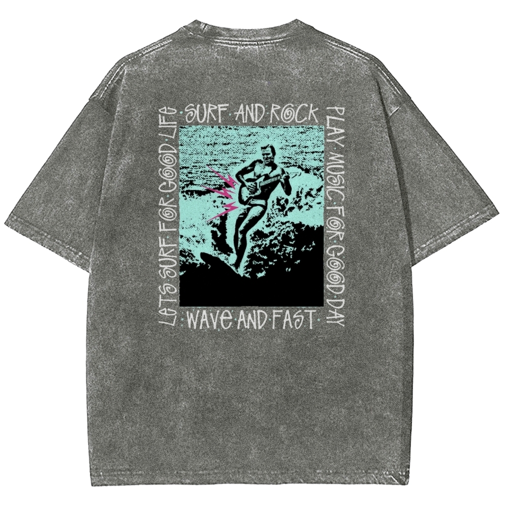 Washed T-Shirt | Surfing Unisex Casual | TIDESENCE