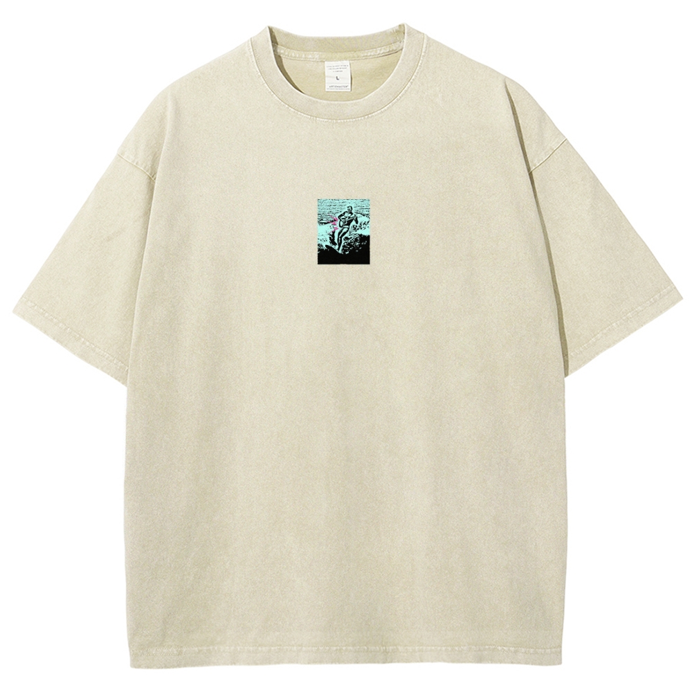 Washed T-Shirt | Surfing Unisex Casual | TIDESENCE