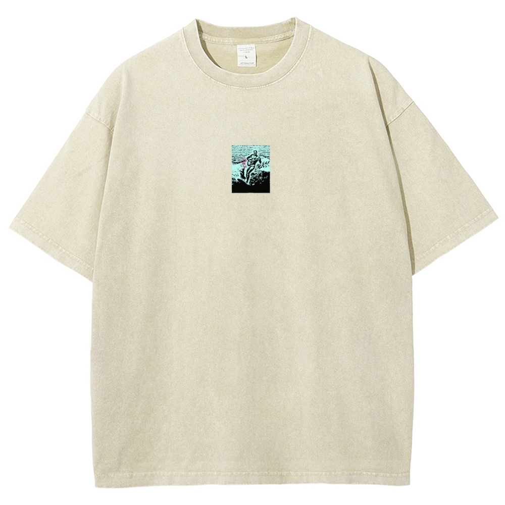 Washed T-Shirt | Surfing Unisex Casual | TIDESENCE