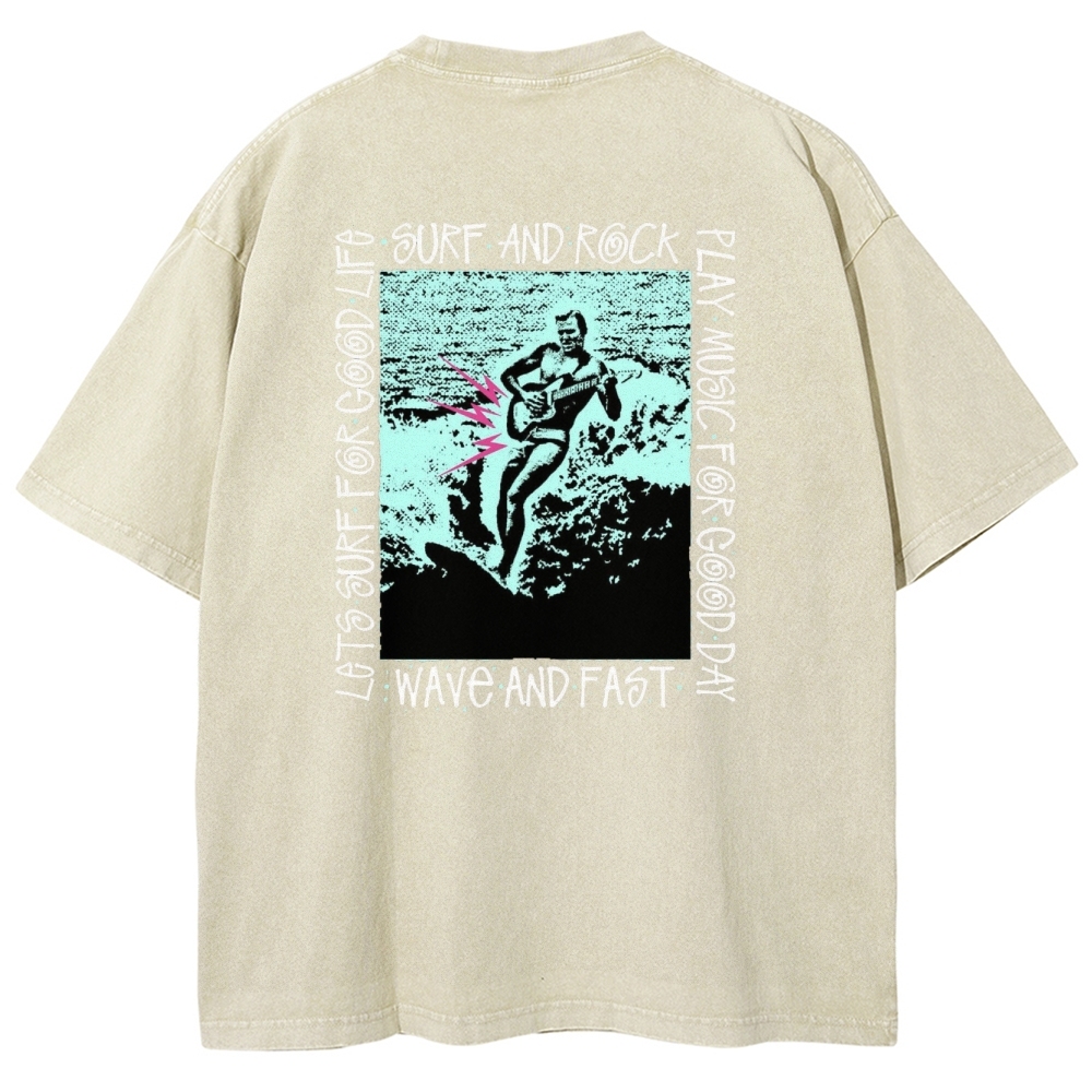 Washed T-Shirt | Surfing Unisex Casual | TIDESENCE