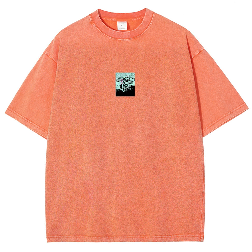 Washed T-Shirt | Surfing Unisex Casual | TIDESENCE