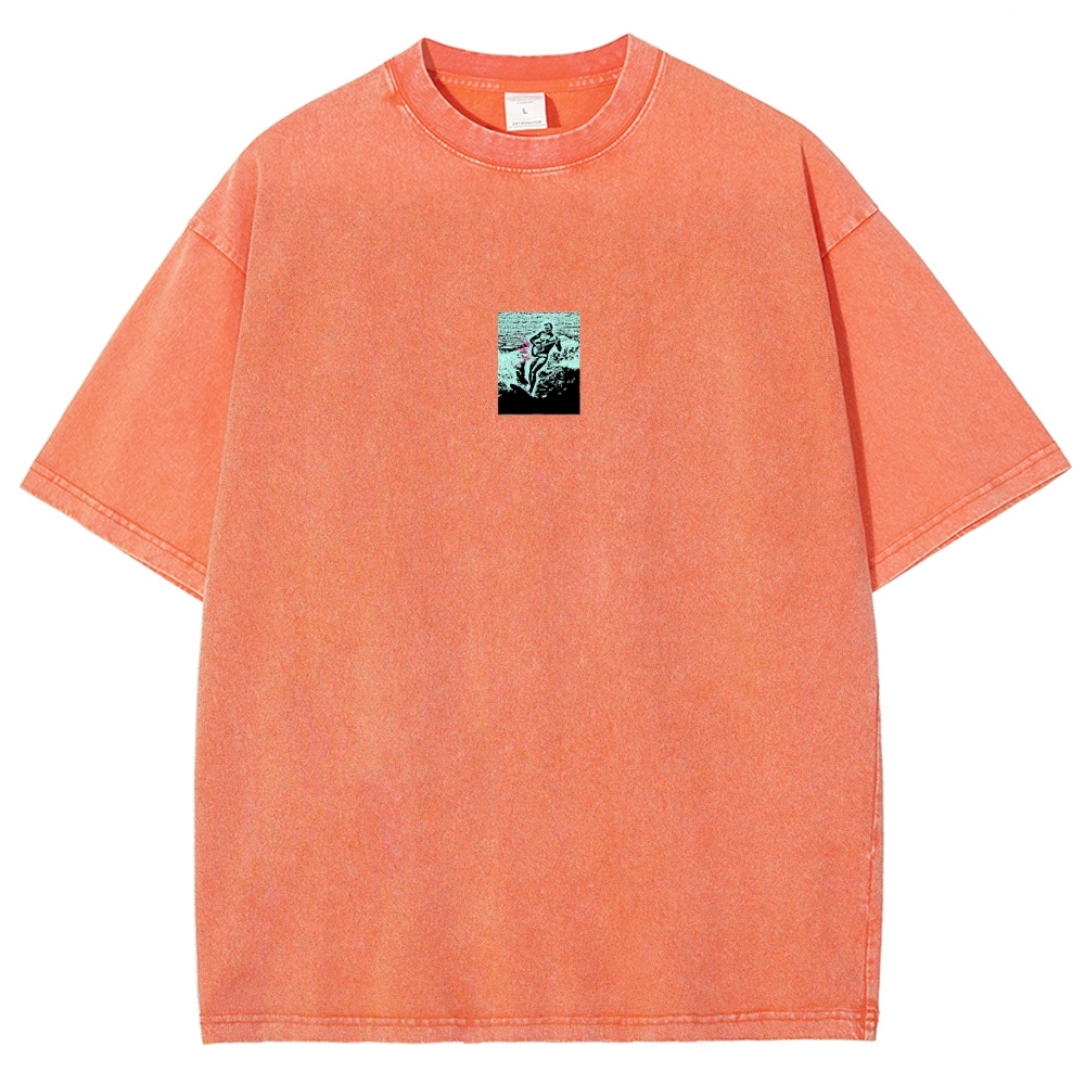 Washed T-Shirt | Surfing Unisex Casual | TIDESENCE