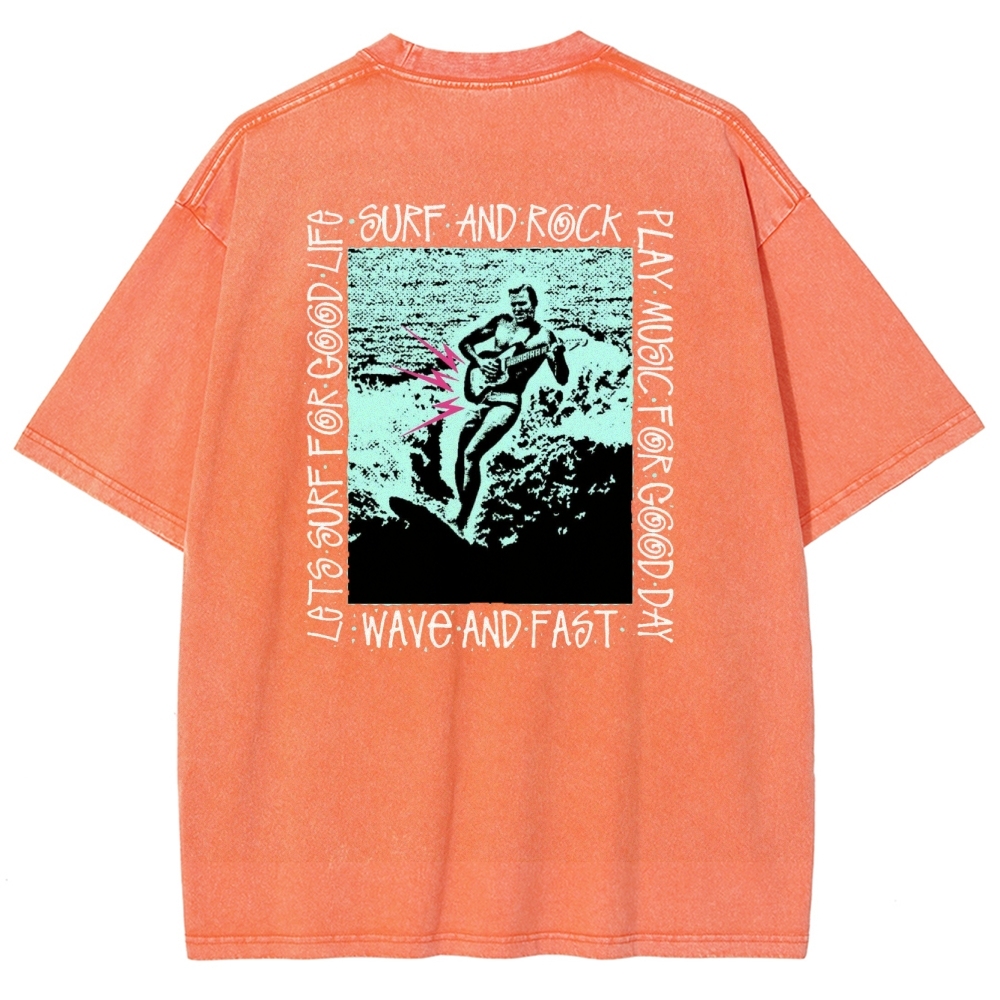 Washed T-Shirt | Surfing Unisex Casual | TIDESENCE